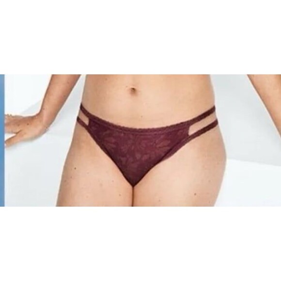 Victorias Secret All LACE Floral THONG Panty SEXY Strappy NWT Double Strap - Picture 1 of 5